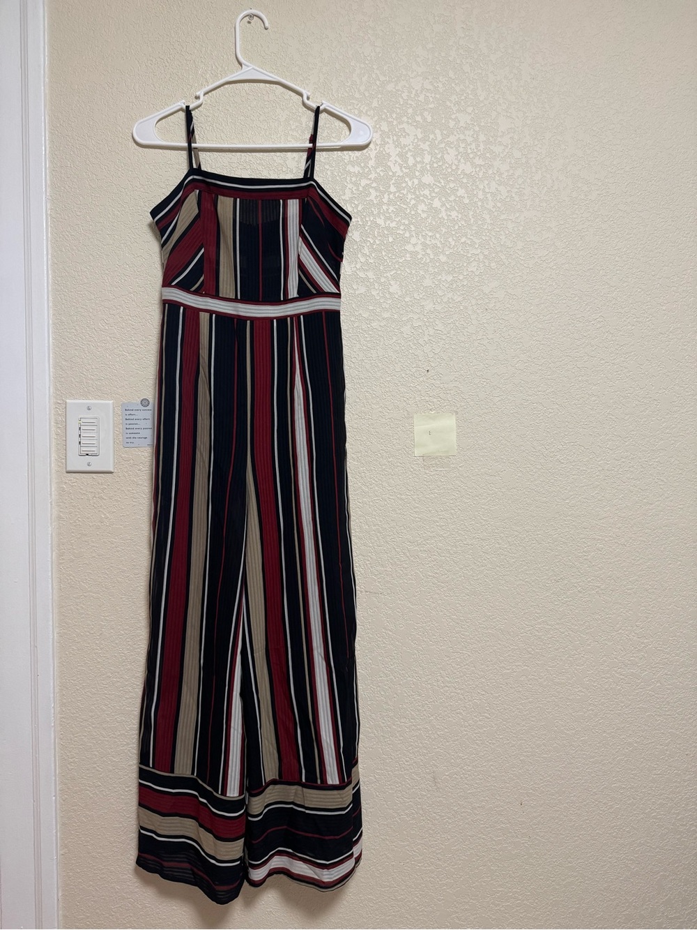 Striped Wide-Leg Jumpsuit in Black, Red & Tan 🥀